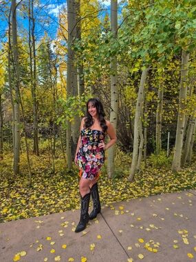 Endless Rose Black Floral Strapless Mini Dress with Multicolor Blooms